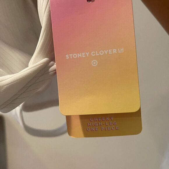 Stoney Clover Lane White Henley One Piece Swimsuit - Picture 2 of 8